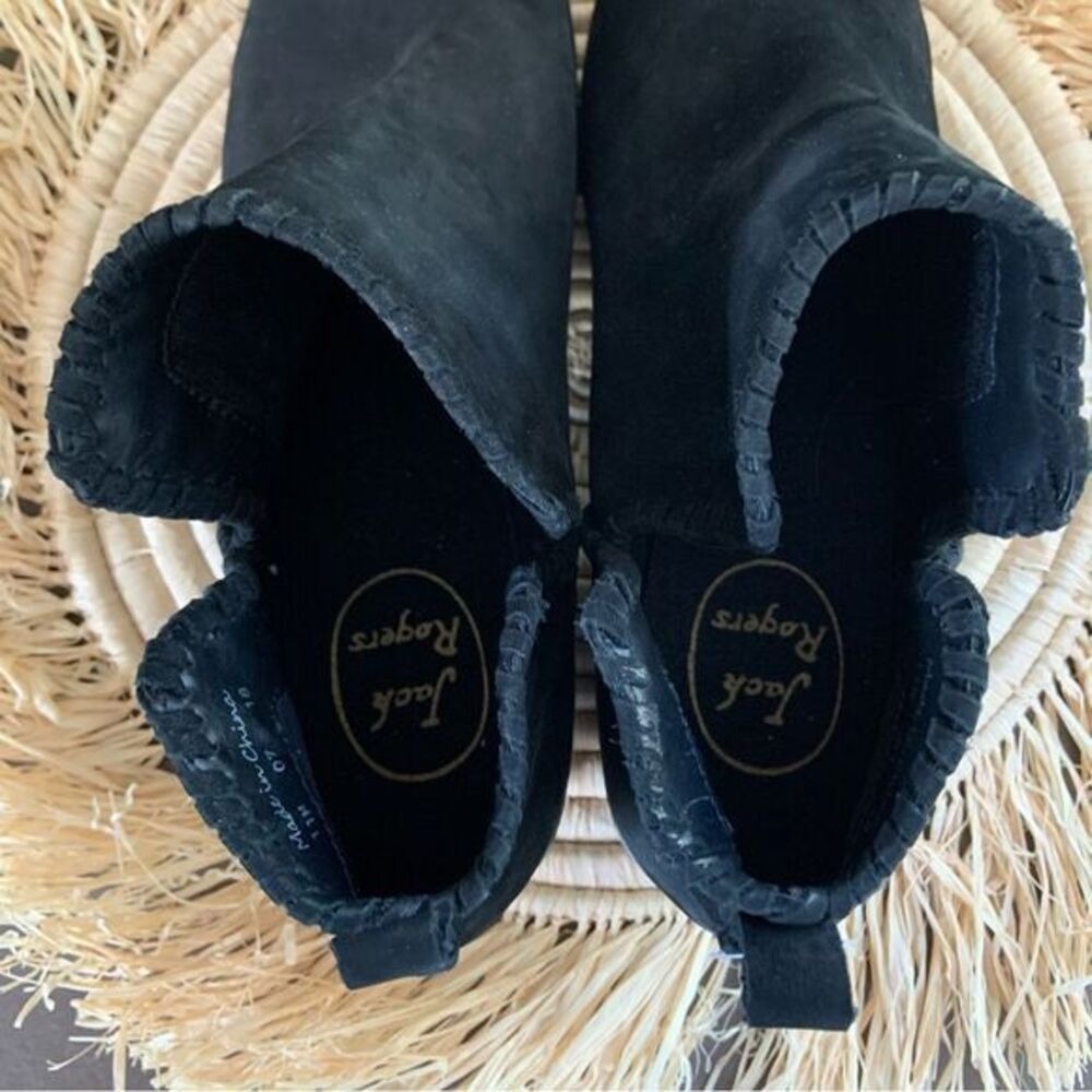 JACK ROGERS Women's Layla Black Suede Heeled Ankle Boots Size 11 - Picture 11 of 16